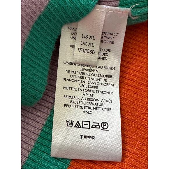 Anthropologie Maeve Striped Turtleneck Sweater colorblock Ribbed - Picture 10 of 12